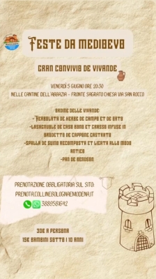 cena medievale 5 giugno 2026